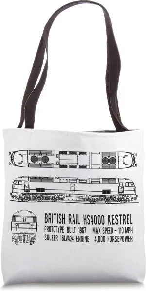 British Rail HS4000 Kestrel Locomotive Train Blueprints Tote Bag