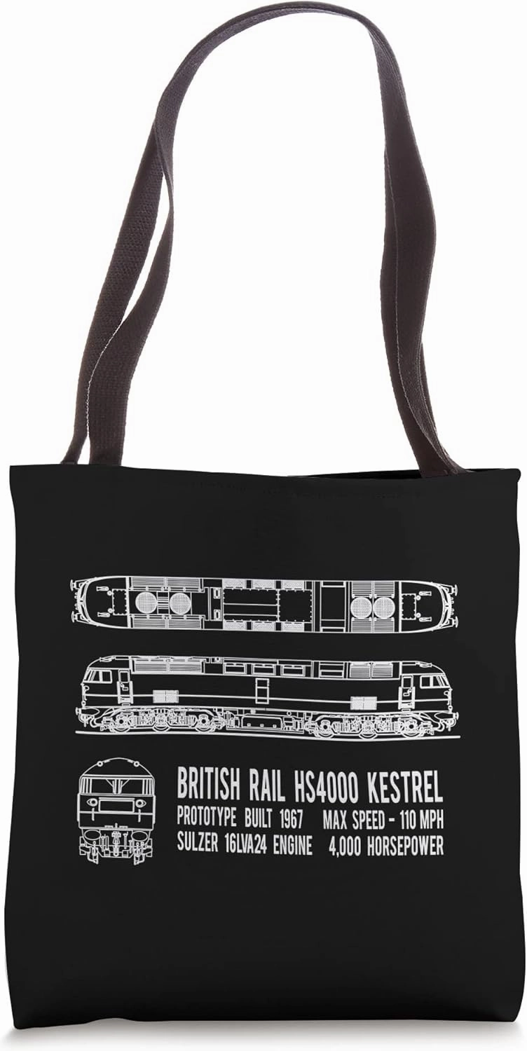British Rail HS4000 Kestrel Locomotive Train Blueprints Tote Bag