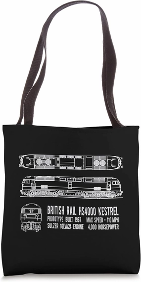 British Rail HS4000 Kestrel Locomotive Train Blueprints Tote Bag
