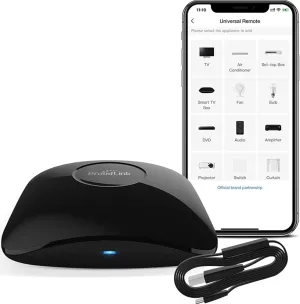 BroadLink RM4 PRO  HTS2 IR/RF Version Wireless Universal Remote Hub with Temp and Humidity Sensor Smart Home Solution