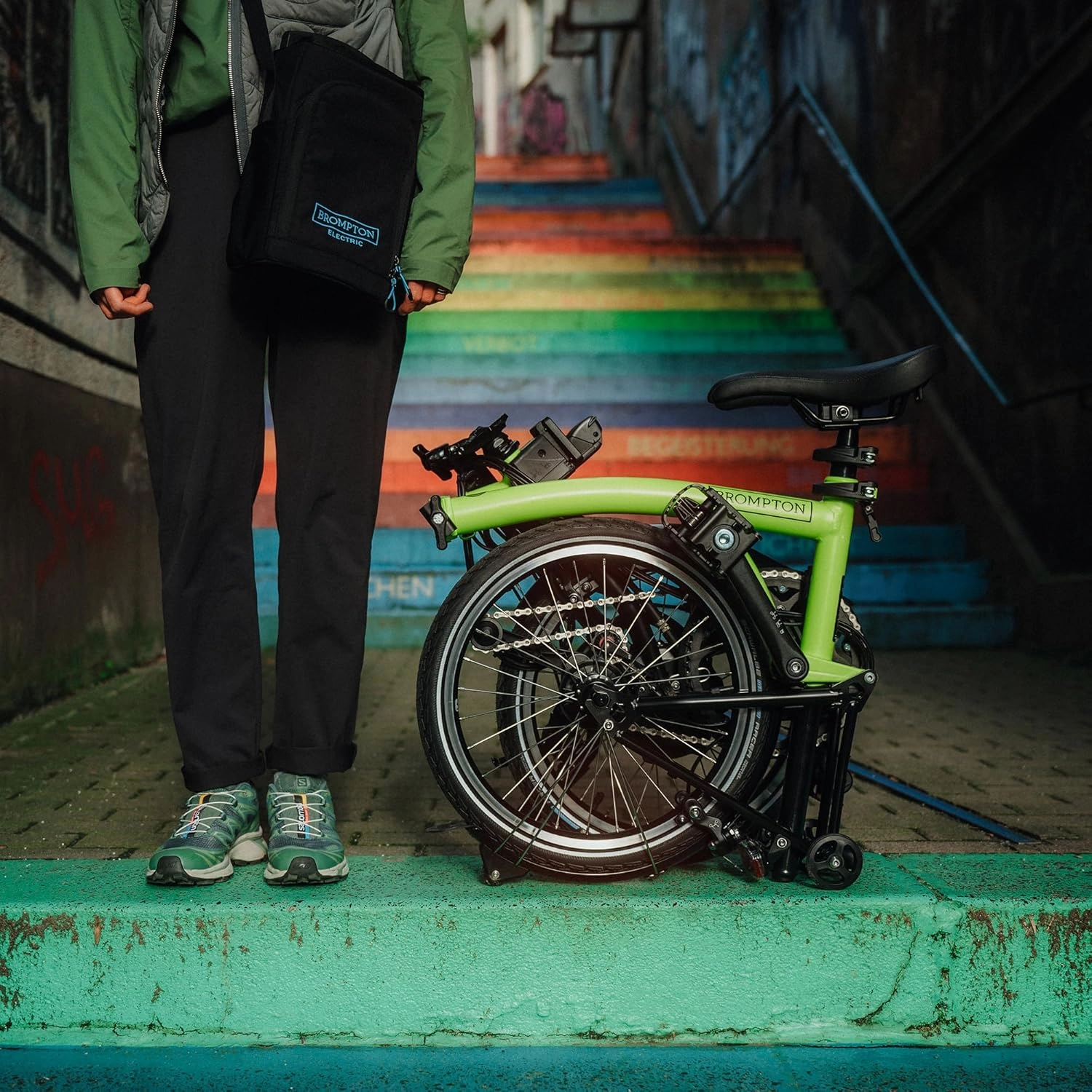 Brompton Electric Folding Bike for Adults C Line 12-Speed | Compact, Lightweight, Pedal-Assist Commuter E-Bike