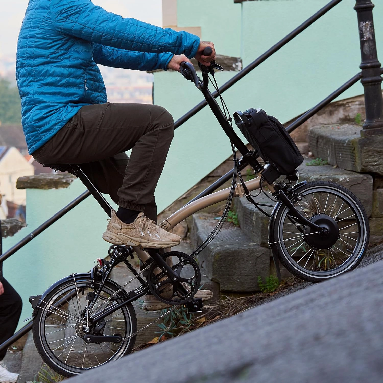 Brompton Electric Folding Bike for Adults C Line 12-Speed | Compact, Lightweight, Pedal-Assist Commuter E-Bike