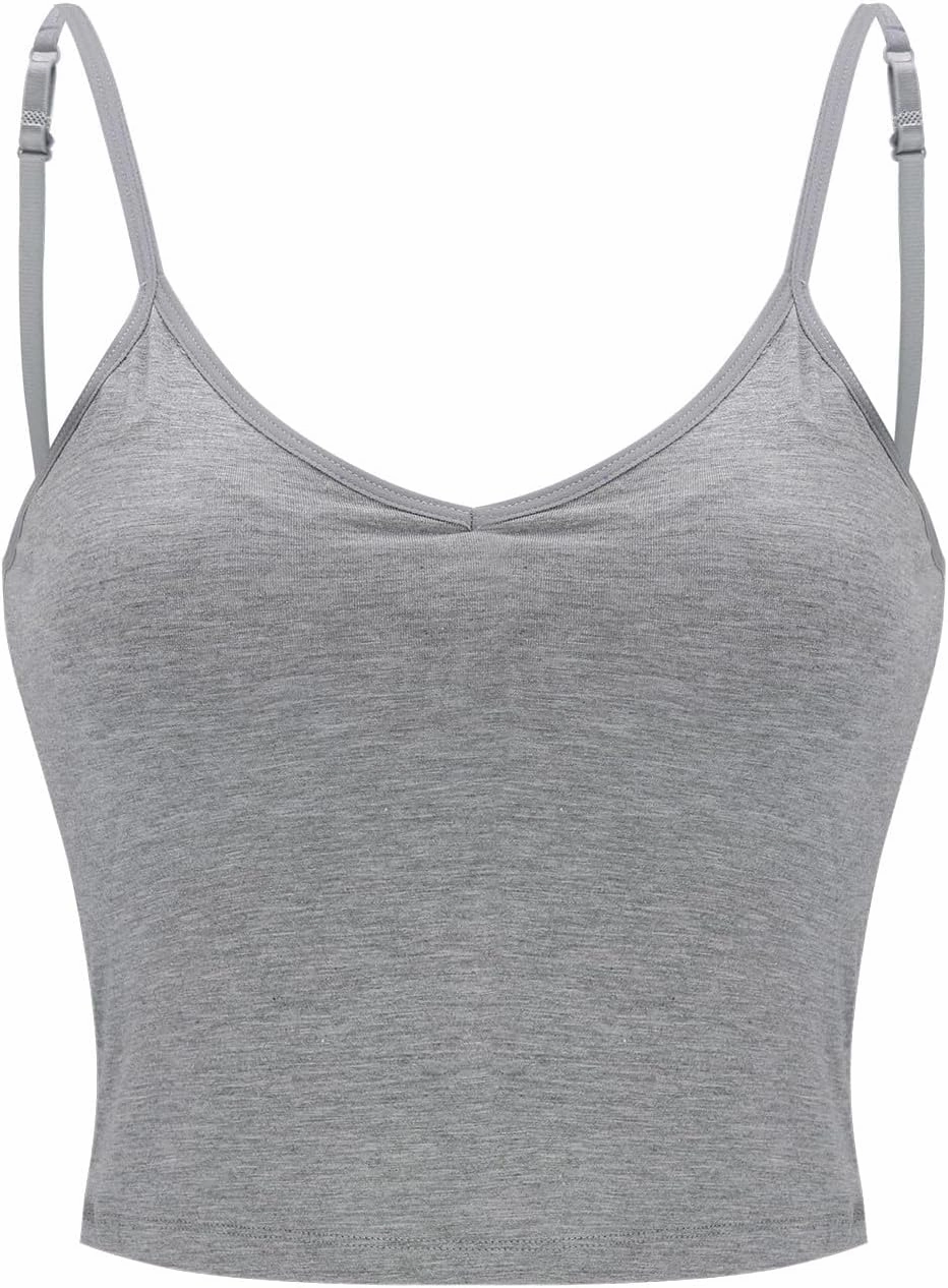 Built in Bra Tank Tops for Women Chest Pad Without Wearing Bra One Tank Top Yoga Camisole Tops Women Built in Bras