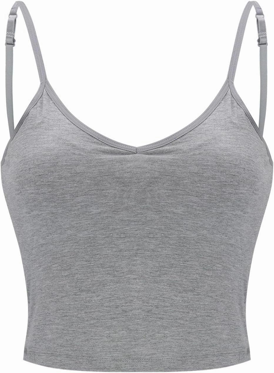 Built in Bra Tank Tops for Women Chest Pad Without Wearing Bra One Tank Top Yoga Camisole Tops Women Built in Bras