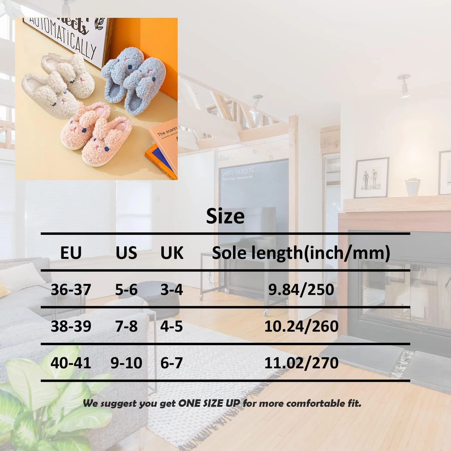 Bunny Slippers for Women Cute Animal Slippers Cozy Memory Foam House Slippers Warm Fleece Lining Soft Plush Non-Slip Sole Indoor Outdoor Shoes