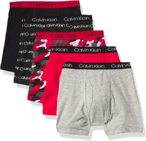 Calvin Klein Boys' Modern Cotton Boxer Briefs (5 Pack)