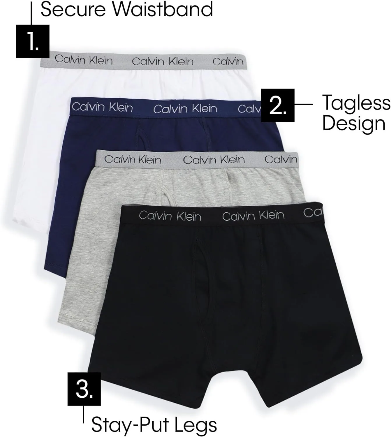 Calvin Klein Boys' Modern Cotton Boxer Briefs (5 Pack)