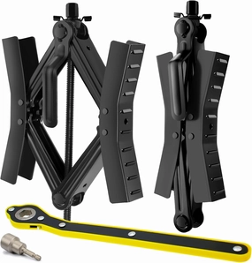 Camper RV Wheel Chock Stabilizer, Heavy Duty Tire Locking Chock RV Camper Accessories with Wrench, Anti-Move X Shape Wheel Chocks for Travel Trailers - Pair