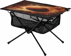 Camping Table Lightweight Portable Folding Table with Mesh Storage Net Starry Sky Galaxy Ball Fire Ideal for Camping Hiking Beach Picnic Travel Backyard