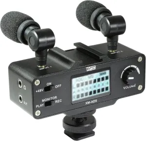 Canon G2000 Camcorder External Microphone Vidpro XM-AD5 Mini Pre-Amp Smart Mixer with Dual Condenser Microphones for DSLRs, Video Cameras and Phones