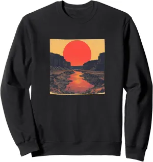Canyon With River Vintage Landscape Graphic Sweatshirt