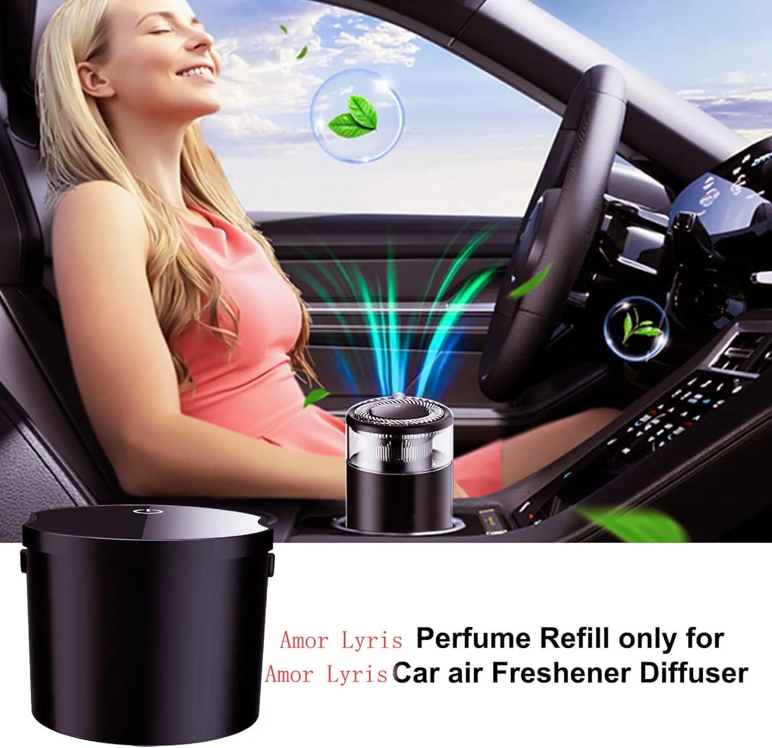 Car Fragrance Diffuser Refill for Amor Lyris Smart Car Air Freshener, Aroma Diffuser Replace Refill with Long-Lasting 1000 Sprays, Replaceable Scents Box(Misty Forest)