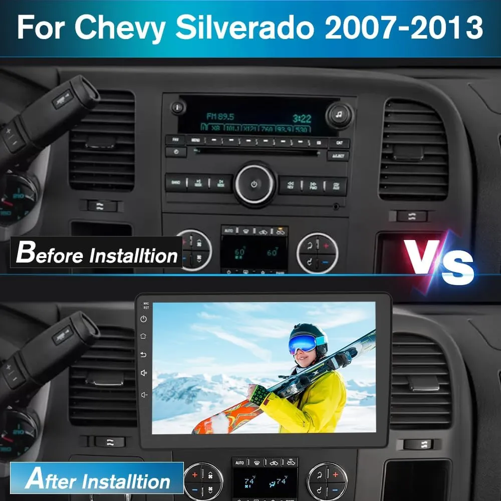 Car Radio Stereo 2 64GB for Chevy Chevrolet Silverado 2007-2013 Tahoe Equinox GMC Sierra Yukon with CarPlay Android Auto
