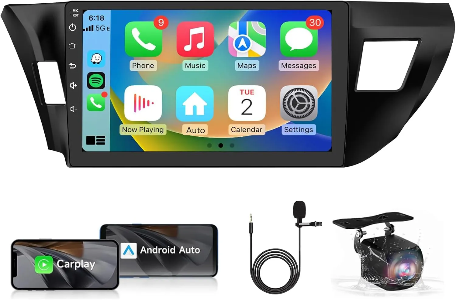 Car Radio Stereo Android 13 for Toyota Corolla 2014 2015 2016 with CarPlay Android Auto