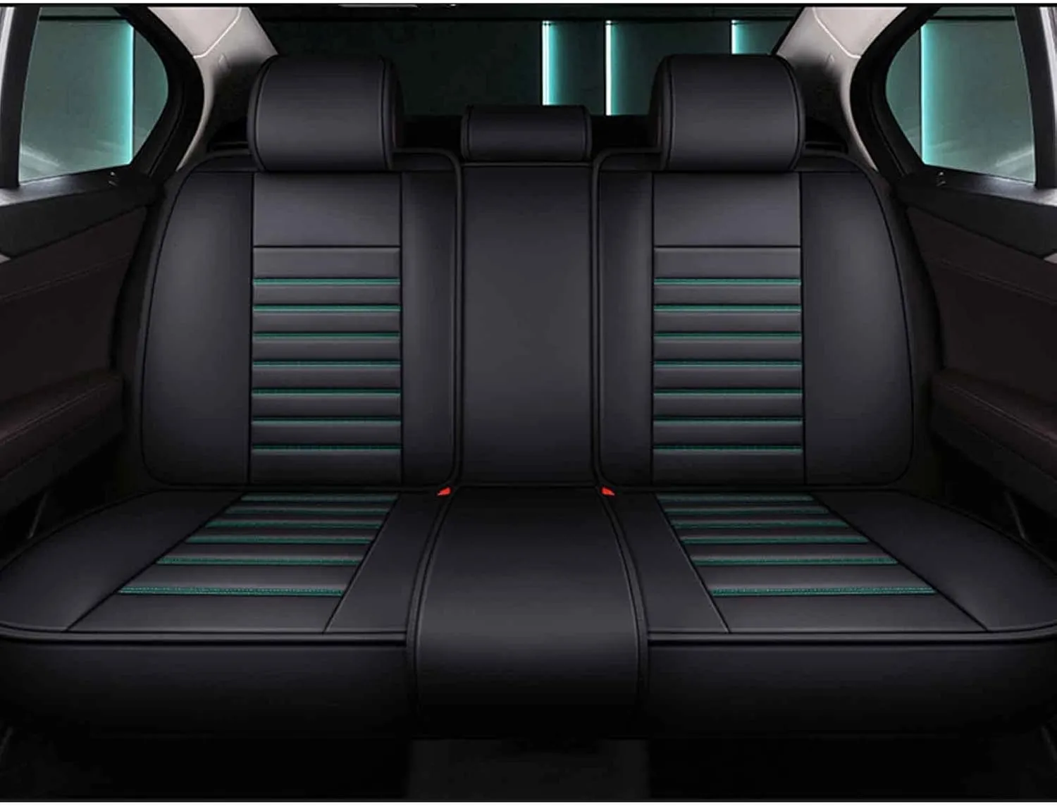 Car Seat Cover Waterproof Full Set Leather, for Smart Brabus forfour (W 453) 2016 2017 2018, Leather 5-Seat Car Seat Covers All Weather Front and Rear Seat Cover Protector (Color : B)