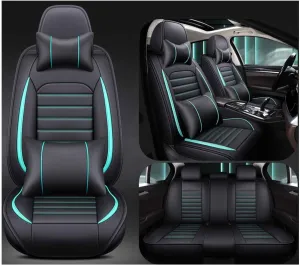 Car Seat Cover Waterproof Full Set Leather, for Smart Brabus forfour (W 453) 2016 2017 2018, Leather 5-Seat Car Seat Covers All Weather Front and Rear Seat Cover Protector (Color : B)