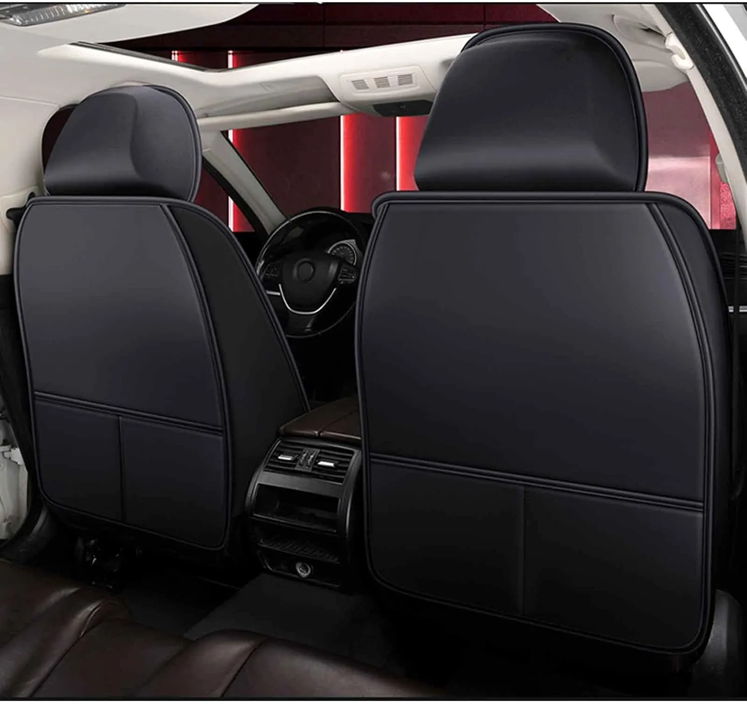 Car Seat Cover Waterproof Full Set Leather, for Smart Brabus forfour (W 453) 2016 2017 2018, Leather 5-Seat Car Seat Covers All Weather Front and Rear Seat Cover Protector (Color : C)