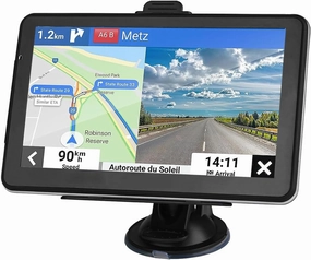 Car GPS Navigation Latest 2025 Map 7 inch Touch Screen Car GPS Voice Turn Direction Guidance Support Speed and Red Light Warning Pre-Installed North America Lifetime map Free Update