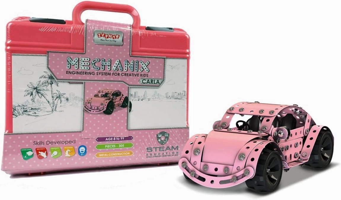 Carla DIY Toy, Building and Construction Set, for Boys and Girls Age 7 , Pink
