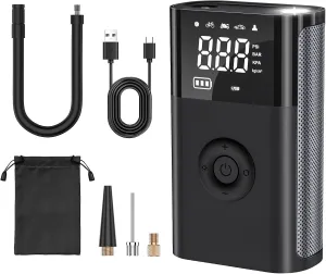 carsun Tire Inflator Portable Air Compressor,150 PSI Cordless Air Pump with Tire Pressure Gauge,Smart Pump Electric Air Pump Tire Inflator for Car,Motorcycles,Bicycles,Balls