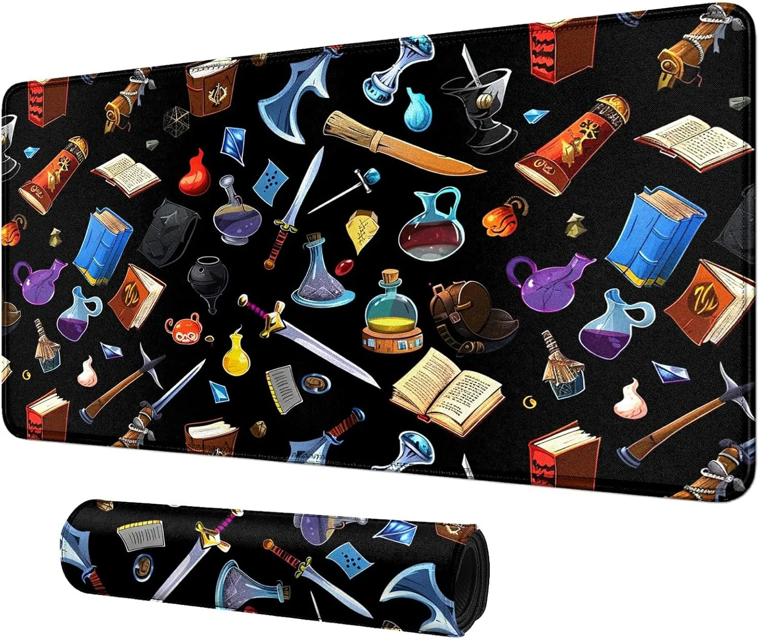 Cartoon Chemical Ware Card Mat for MTG & TCG Playmat Mouse Pad,23.6" x 13.8" Game Mat Trading Card Game Playmats Table Mat Perfect for Card Games Video Games Computer Office