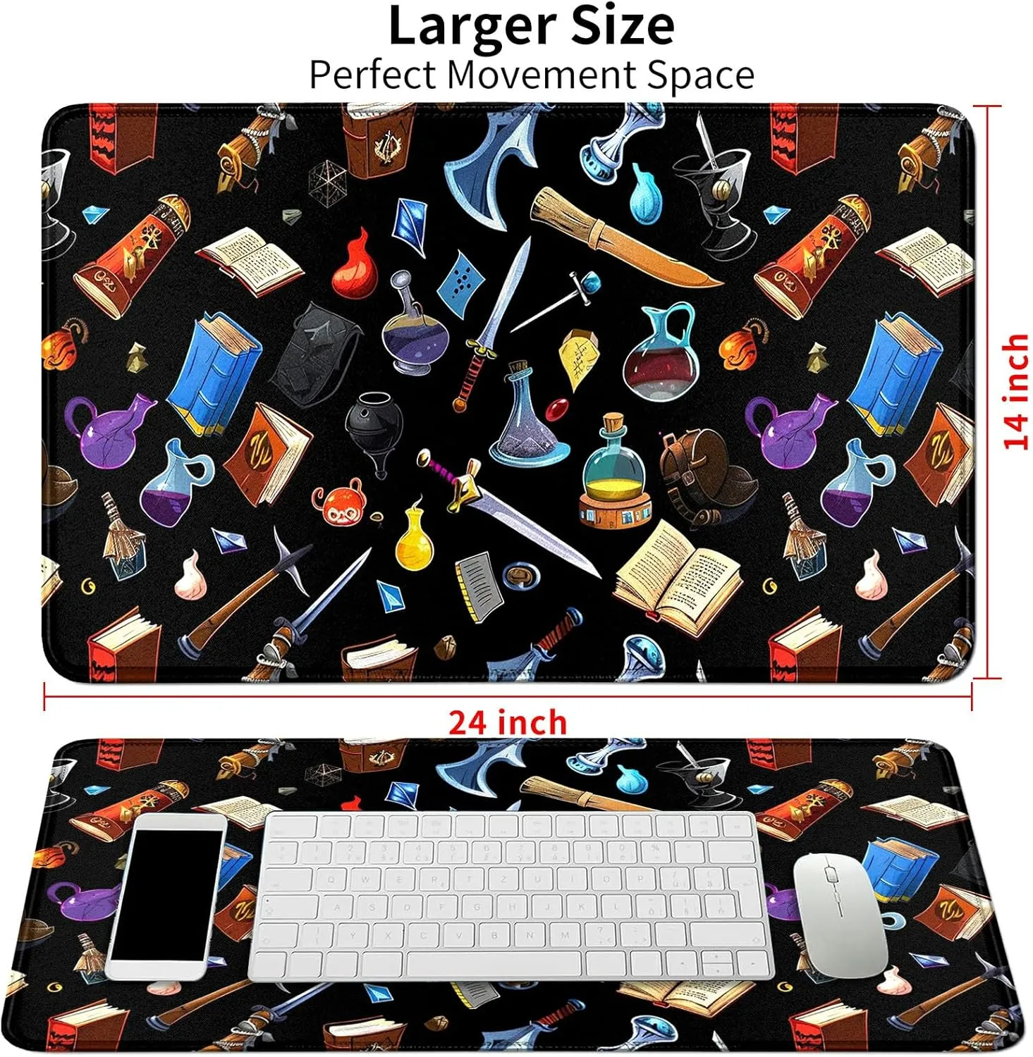 Cartoon Chemical Ware Card Mat for MTG & TCG Playmat Mouse Pad,23.6" x 13.8" Game Mat Trading Card Game Playmats Table Mat Perfect for Card Games Video Games Computer Office