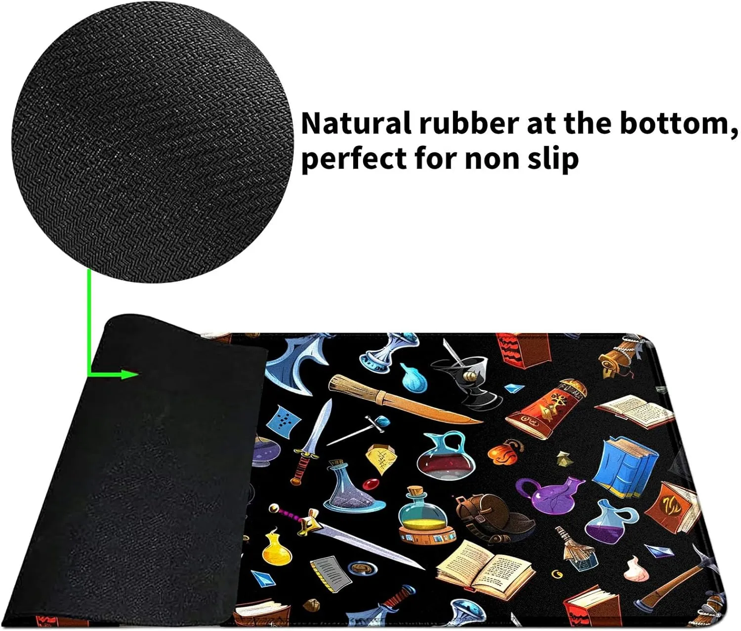 Cartoon Chemical Ware Card Mat for MTG & TCG Playmat Mouse Pad,23.6" x 13.8" Game Mat Trading Card Game Playmats Table Mat Perfect for Card Games Video Games Computer Office