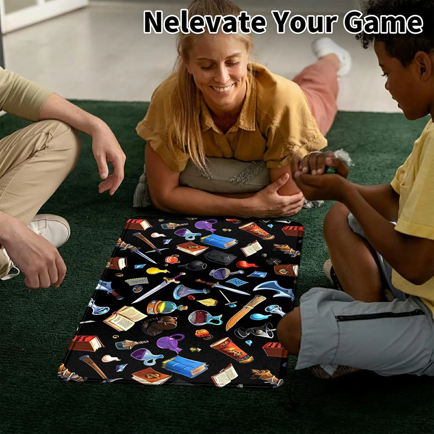 Cartoon Chemical Ware Card Mat for MTG & TCG Playmat Mouse Pad,23.6" x 13.8" Game Mat Trading Card Game Playmats Table Mat Perfect for Card Games Video Games Computer Office