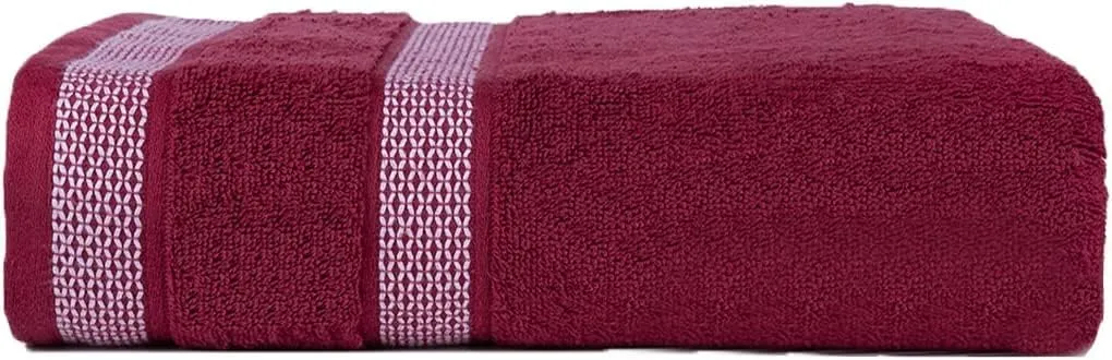 CASA COPENHAGEN Solitaire Mix 6 Pieces Towel Set- Navy Blue   Burgundy, 600 GSM 2Bath Towel 2Hand Towel 2Washcloth, Designed in Denmark Made of Soft Egyptian Cotton for Bathroom, Kitchen & Shower