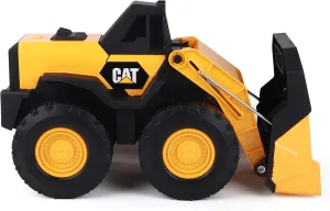 CAT Construction Toys, Steel Wheel Loader 16” – Real Steel Body, Working Arm & Bucket, Oversize All-Terrain Wheels, Heavy-Duty Construction Vehicle for Indoor/Outdoor Play, Kids Ages 3  