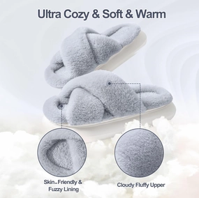 Cat Face Slippers for Women Soft Plush Fuzzy Kawaii Women's Slippers Ultra Comfy Cute House Shoes Open Toe Indoor Outdoor Soft Thick Sole