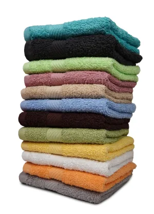 CH 100% Cotton Washcloths Pack of 12 - (12 x 12) - Ultra Soft Towels for Bathroom and Home, High Durability and Absorbency, Convenient and Stylish Wash Cloths - Bright Multicolors