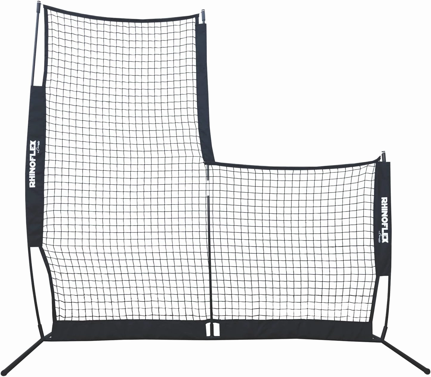 Champion Sports Rhino Flex Reversible Baseball Protective L Screen Pitching Net with Carry Bag,Black