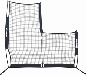 Champion Sports Rhino Flex Reversible Baseball Protective L Screen Pitching Net with Carry Bag,Black