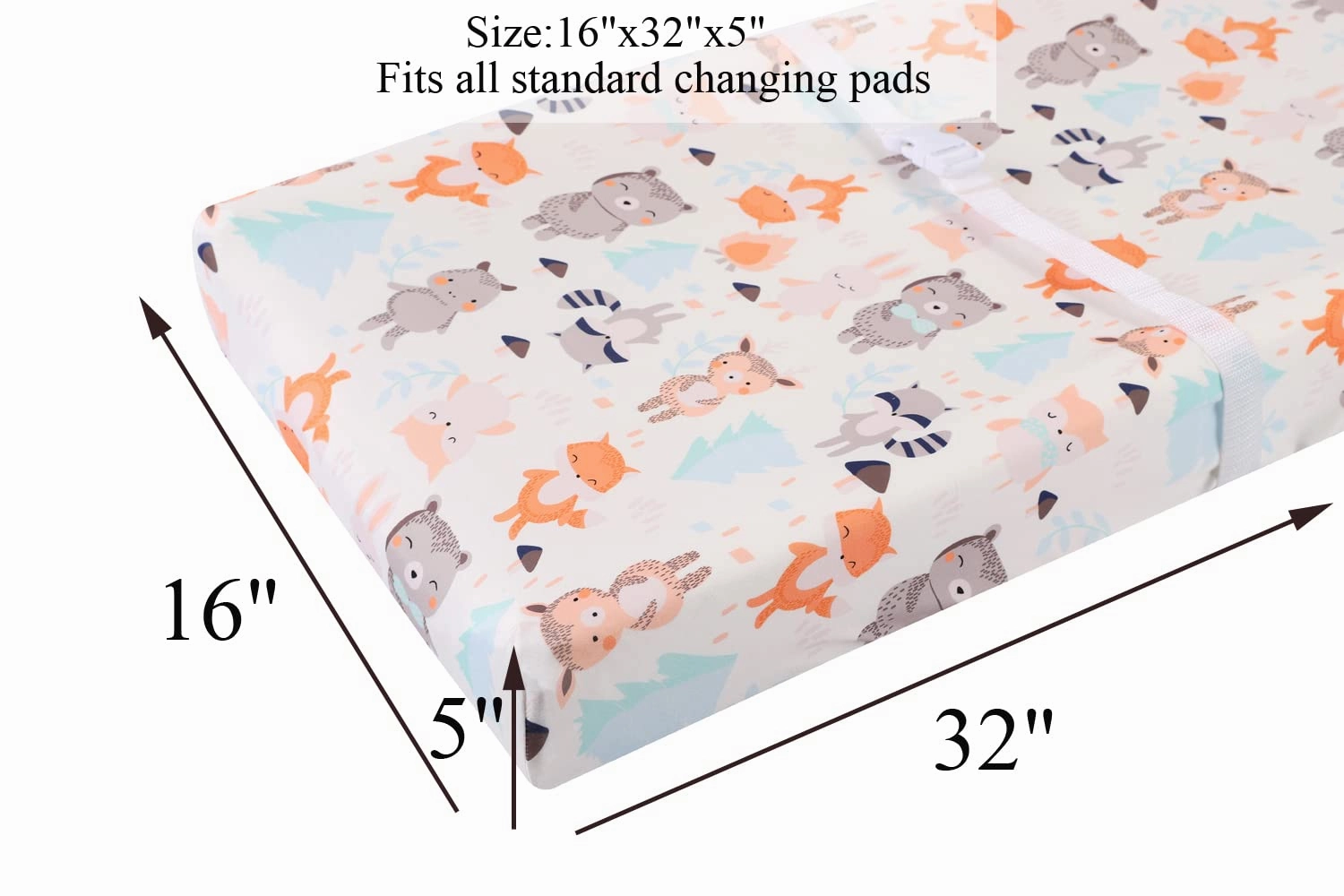Changing Pad Cover Set 3 Pack Jersey Knit Ultra Soft for Baby Boys Girls Elephant Tiger/Fox/Grey