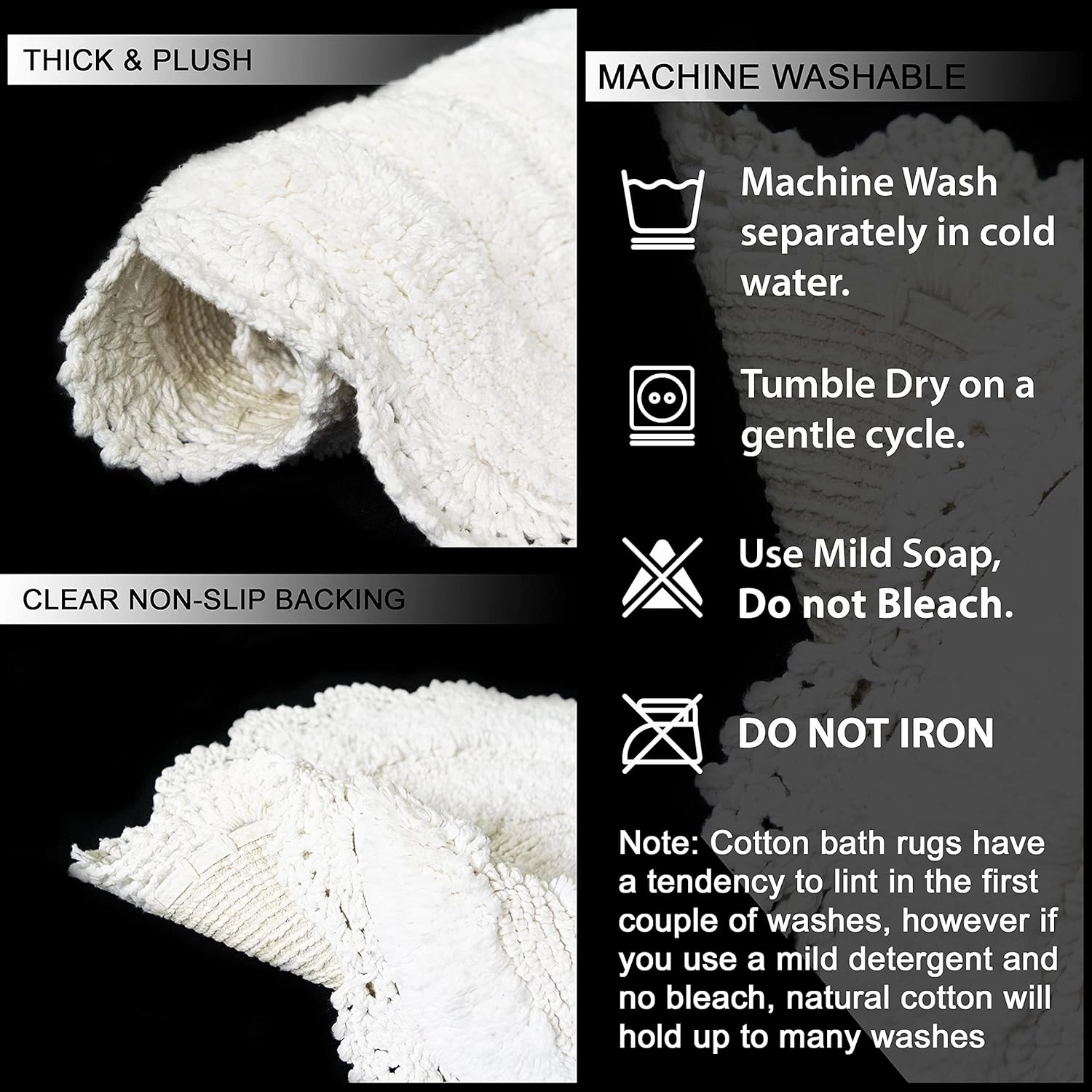 Chardin home White Crochet Bathrug,100% Cotton Round bathmat with artisanally Handcrafted Crochet Border, 24 Inch Diameter, Perfect for Half Baths, Powder Rooms, bathrooms