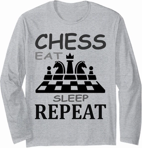 Chess Play T-Shirt Chessboard Chess Mat Gift Idea Long Sleeve T-Shirt