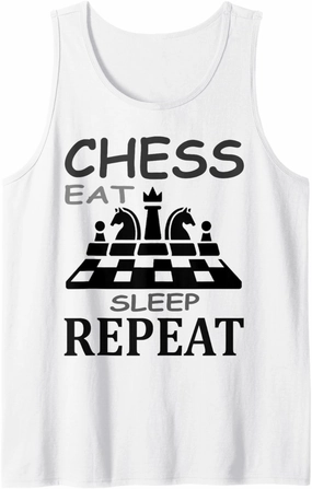 Chess Play T-Shirt Chessboard Chess Mat Gift Idea Tank Top