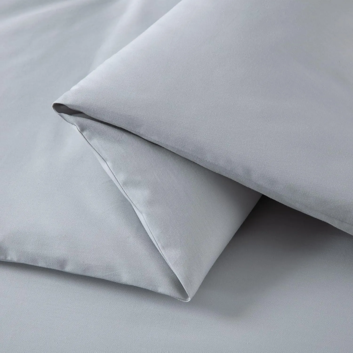Chezmoi Collection Solid Silver Gray Cotton Comforter Set King Size, 3-Piece Luxury Soft Breathable Smooth Cooling 250TC Cotton Twill Lightweight Bedding Comforter for All Season