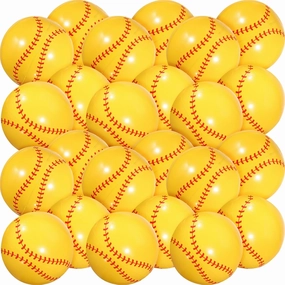 Chivao 24 Pieces Inflatable Ball Soccer Softball Volley Basketball Football 16 Inch Beach Balls Party Favors Summer Swimming Pool(Softball,16 Inch)