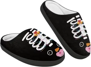 Christmas Plush Slippers for Kids Winter Warm Soft Flannel Cotton Slippers Furry Non-Slip House Outdoor Slippers for Child US 9-15