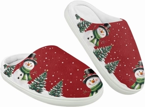 Christmas Plush Slippers for Kids Cozy Winter Flannel Warm Cotton Slippers Comfortable Breathable Fluffy House Outdoor Slippers for Child US 9-15