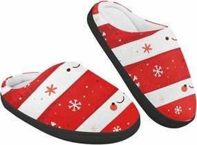 Christmas Plush Slippers for Kids Winter Warm Cozy Fluffy Breathable Cotton House Slippers Flannel Non-Slip Outdoor Slippers for Child US 9-15