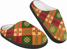 Christmas Plush Slippers for Kids Winter Warm Cozy Fluffy Breathable Cotton House Slippers Flannel Non-Slip Outdoor Slippers for Child US 9-15