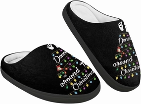 Christmas Plush Slippers for Kids Winter Warm Soft Flannel Cotton Slippers Furry Non-Slip House Outdoor Slippers for Child US 9-15