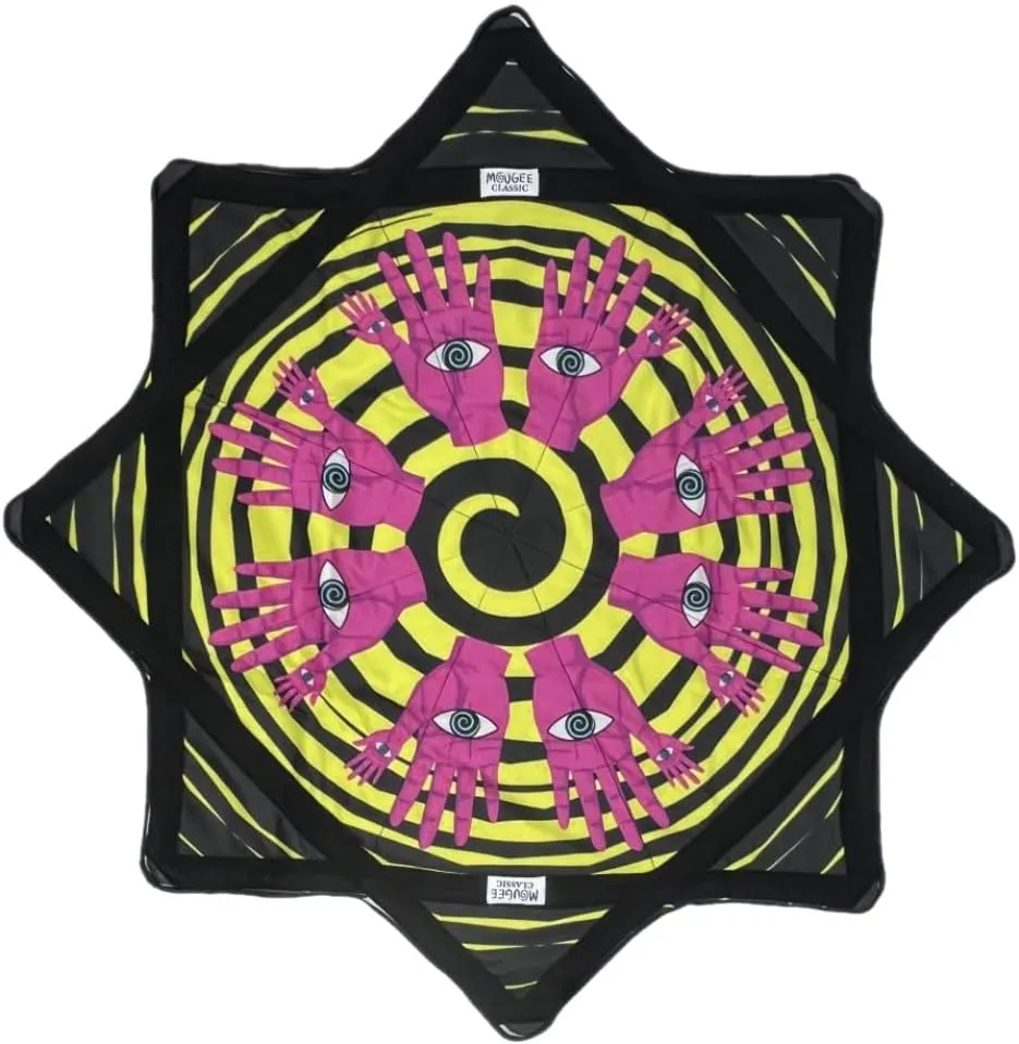 Classic Flow Star - for Beginners & Advanced - Fun & Challenging Flow Toy - Vibrant Colors & Patterns - 27” Diameter - 15 Ounce Weight- UV Reflective (Seeing Palms)