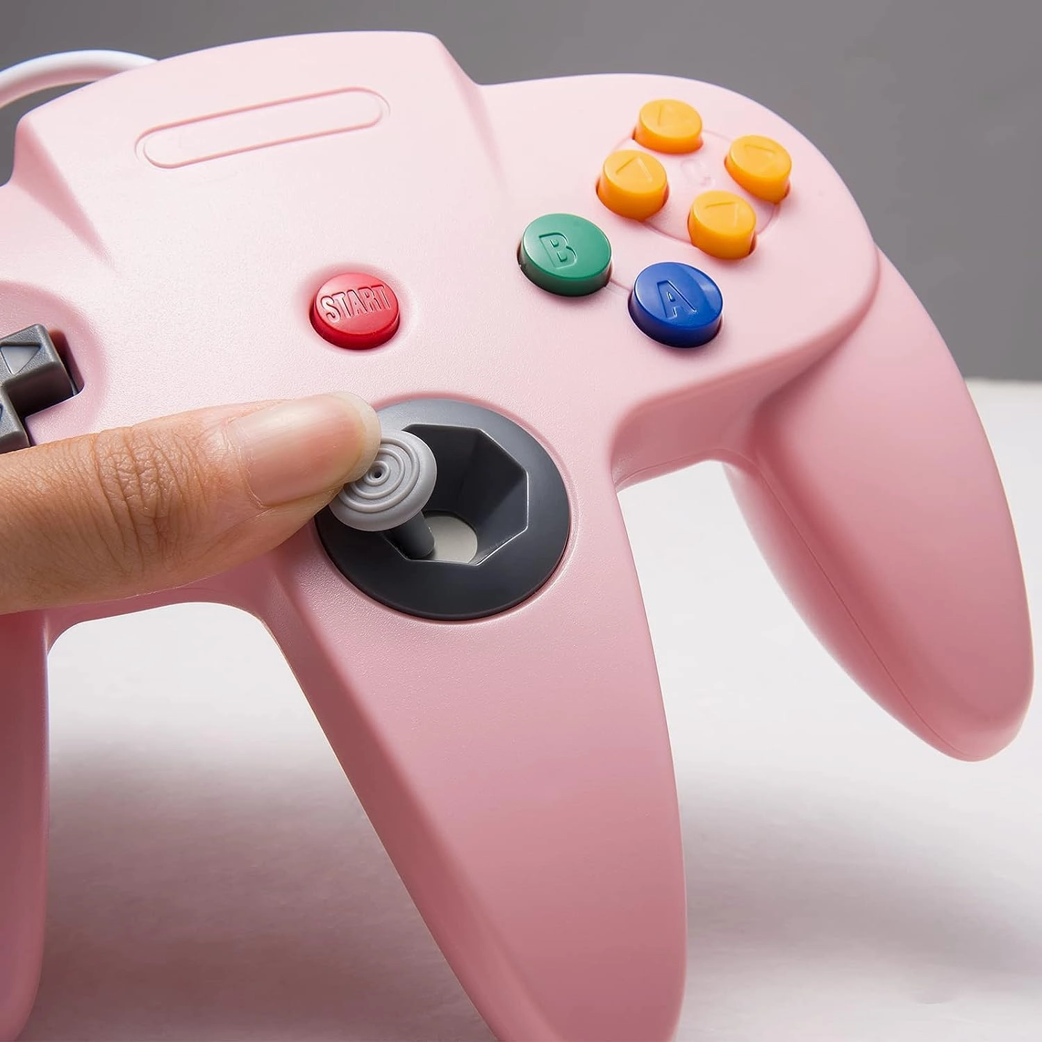 Classic N64 Controller, Retro N64 Wired Joystick Replacement Gamepad Controller for N64 System Video Games Console Pink