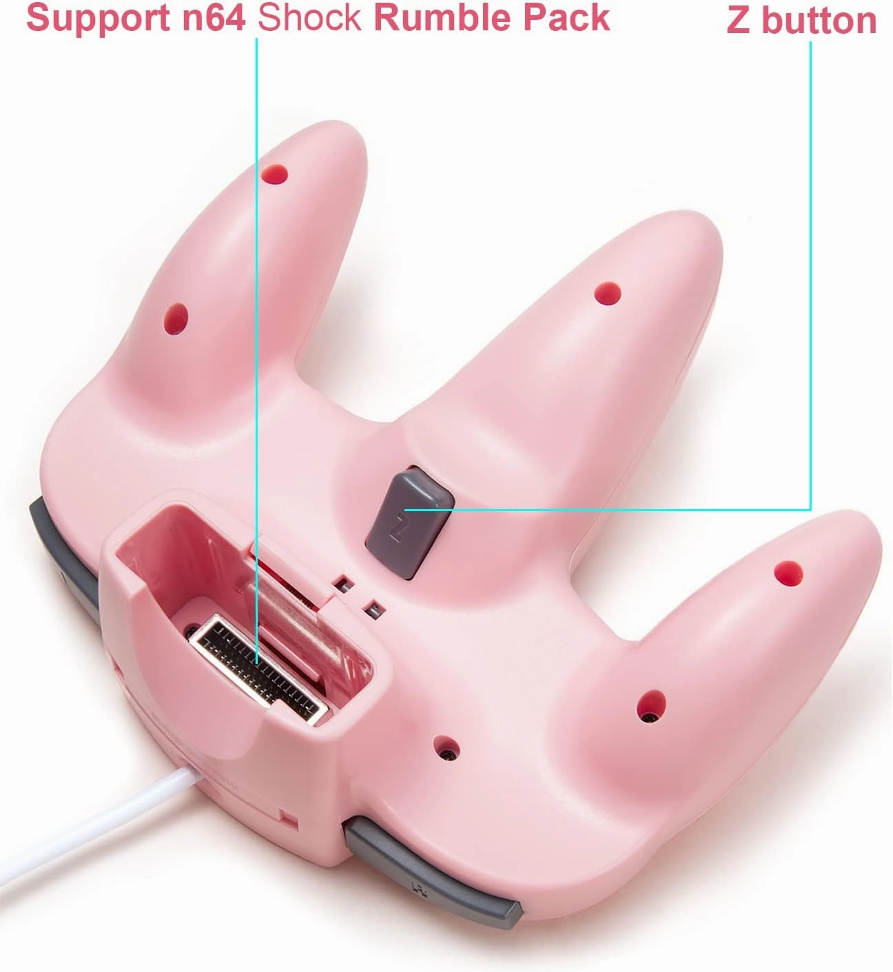 Classic N64 Controller, Retro N64 Wired Joystick Replacement Gamepad Controller for N64 System Video Games Console Pink