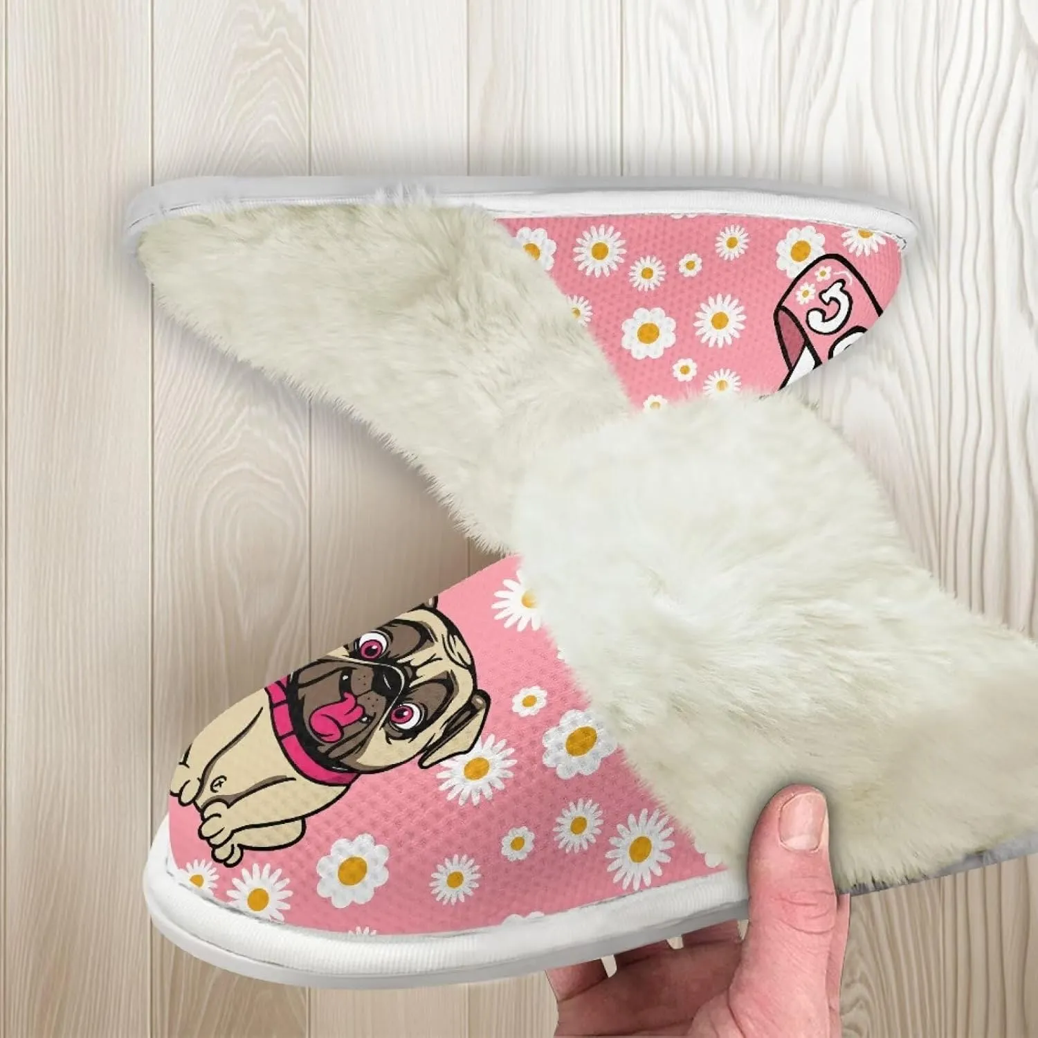 Coloranimal Womens Slippers Fuzzy Slippers Women Warm Slippers House Shoes with Soft Plush Comfy Bedroom Shoes Casual Winter Slippers