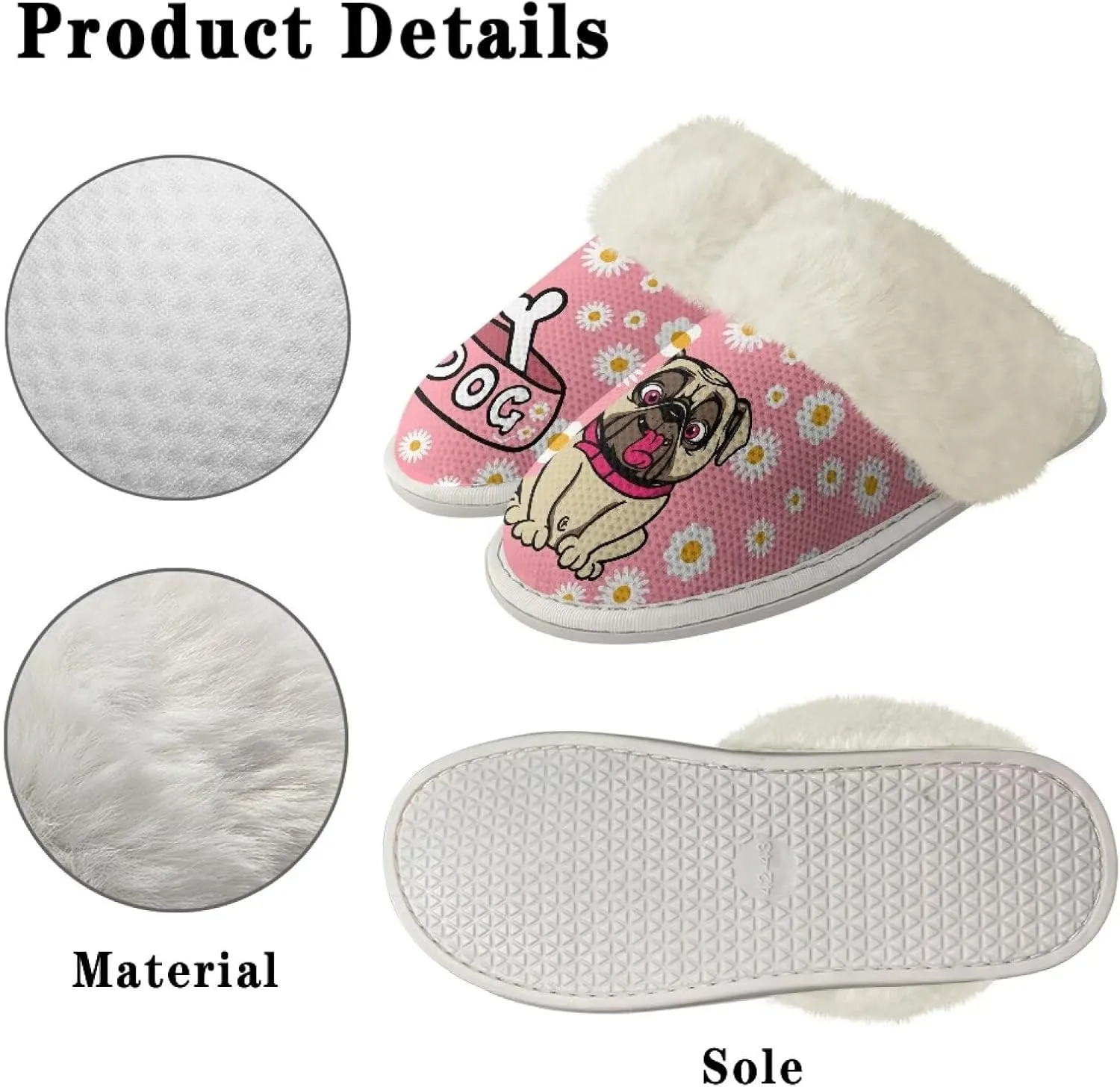 Coloranimal Womens Slippers Fuzzy Slippers Women Warm Slippers House Shoes with Soft Plush Comfy Bedroom Shoes Casual Winter Slippers